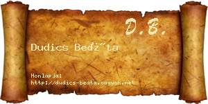 Dudics Beáta névjegykártya